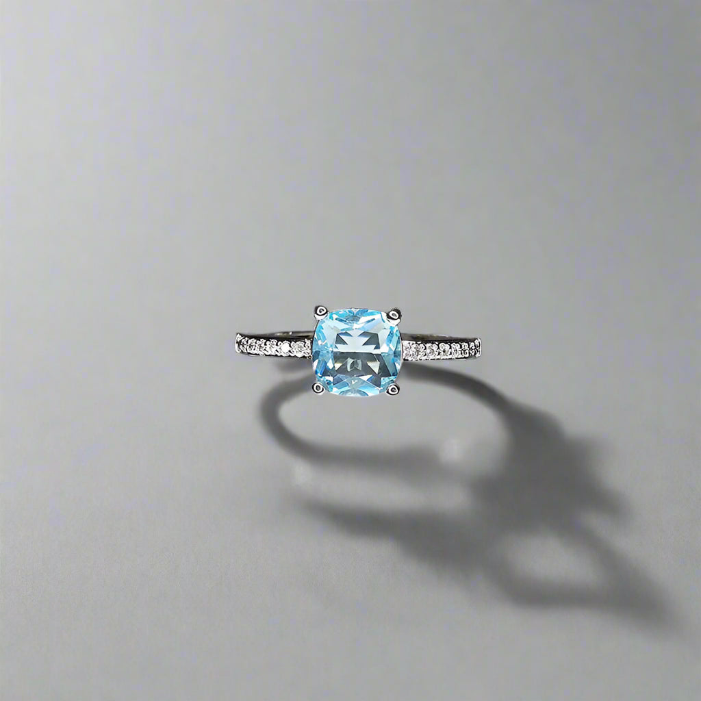 Echo of the Deep - Moissanite Sapphire Ring