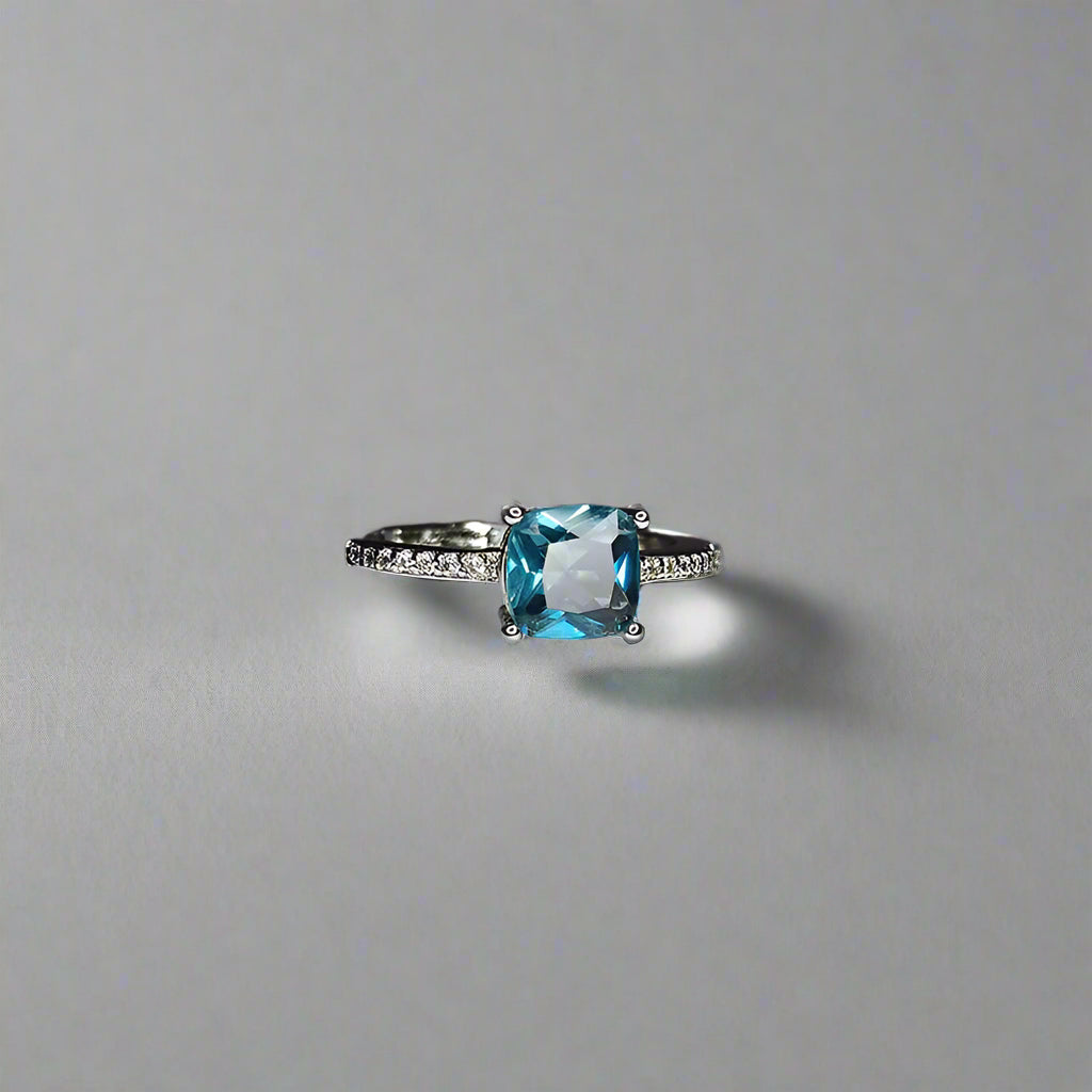 Echo of the Deep - Moissanite Sapphire Ring