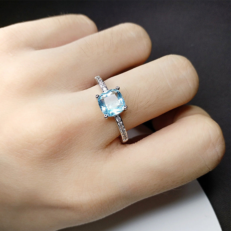 Echo of the Deep - Moissanite Sapphire Ring