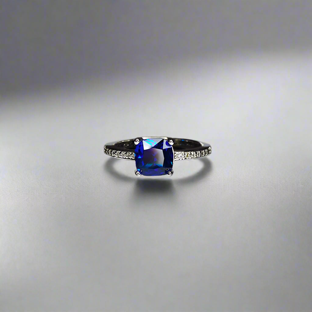 Echo of the Deep - Moissanite Sapphire Ring